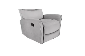 Recliner Chesley Grå, Fløyel/Metall/Tre - Grå, Fløyel/Metall/Tre - Møbler - Stoler & lenestoler - Lenestoler - Recliner & kinostol