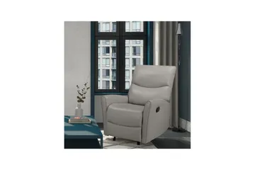 Recliner Chesley Grå, PU/metall/tre - Grå, PU/metall/tre - Møbler - Stoler & lenestoler - Lenestoler - Lenestol skinn