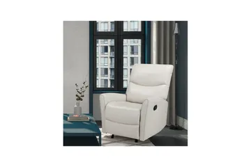 Recliner Chesley Krem, PU/metall/tre - Krem, PU/metall/tre - Møbler - Stoler & lenestoler - Lenestoler - Lenestol skinn
