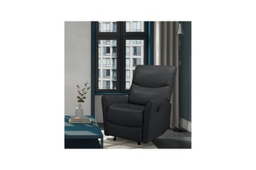 Recliner Chesley Svart, PU/metall/tre - Svart, PU/metall/tre - Møbler - Stoler & lenestoler - Lenestoler - Lenestol skinn