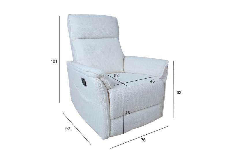 Gerry Reclinerlenestol Hvit - Møbler - Stoler & lenestoler - Lenestoler - Recliner & kinostol