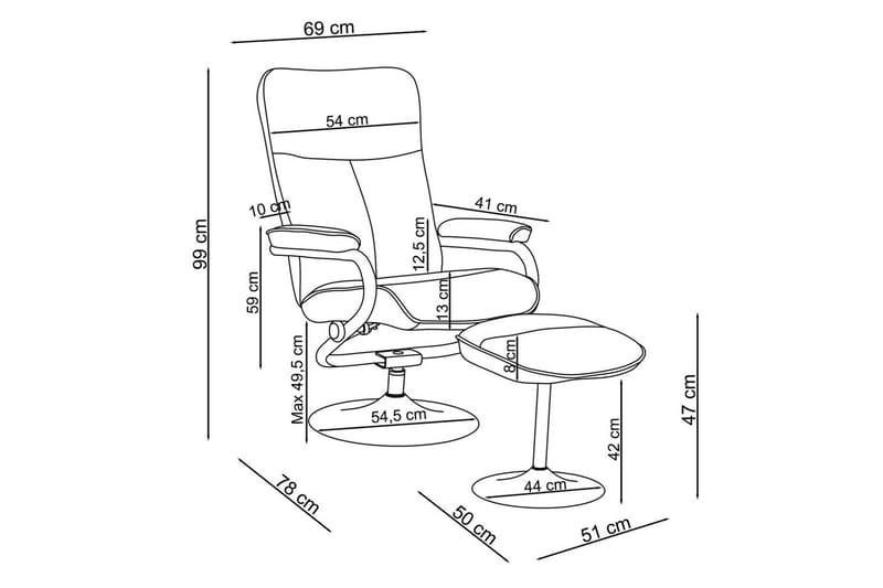 Recliner Istad Svart - Svart - Møbler - Stoler & lenestoler - Lenestoler - Liggestol