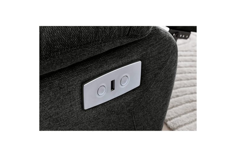 Recliner Lannilis Antrasitt, Stoff/tre/metall, Elektrisk recliner - Antrasitt, Stoff/tre/metall, Elektrisk recliner - Møbler - Stoler & lenestoler - Lenestoler - Recliner & kinostol