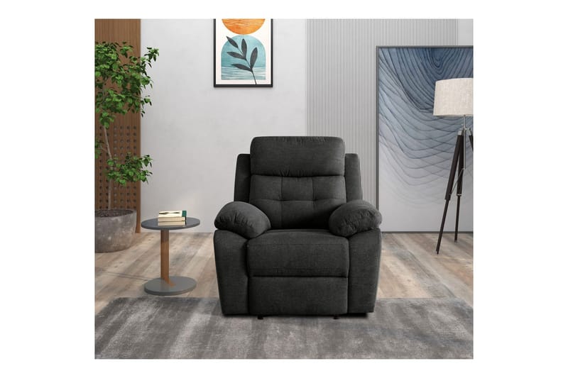 Recliner Lannilis Antrasitt, Stoff/tre/metall, Manuell hvilestol - Antrasitt, Stoff/tre/metall, Manuell hvilestol - Møbler - Stoler & lenestoler - Lenestoler - Recliner & kinostol