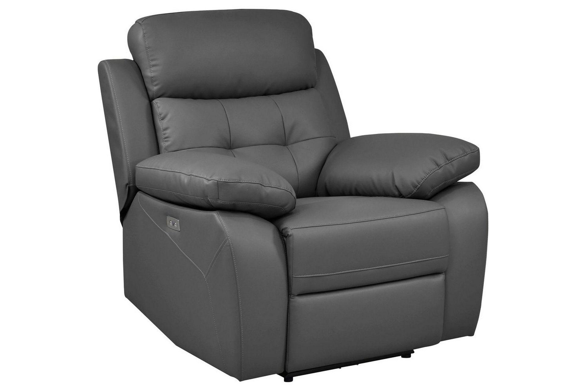 Recliner Lannilis Grå, PU/tre/metall, Elektrisk recliner - Grå, PU/tre/metall, Elektrisk recliner