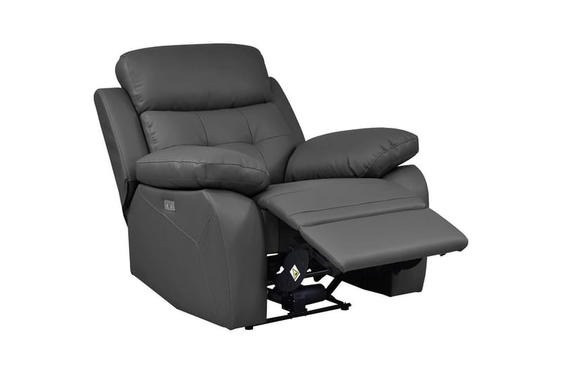Recliner Lannilis Grå, PU/tre/metall, Elektrisk recliner - Grå, PU/tre/metall, Elektrisk recliner - Møbler - Stoler & lenestoler - Lenestoler - Recliner & kinostol