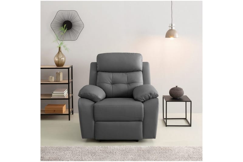 Recliner Lannilis Grå, PU/tre/metall, Elektrisk recliner - Grå, PU/tre/metall, Elektrisk recliner - Møbler - Stoler & lenestoler - Lenestoler - Recliner & kinostol