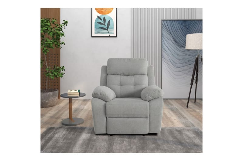 Recliner Lannilis Lys grå, Stoff/tre/metall, Elektrisk recliner - Lys grå, Stoff/tre/metall, Elektrisk recliner - Møbler - Stoler & lenestoler - Lenestoler - Recliner & kinostol
