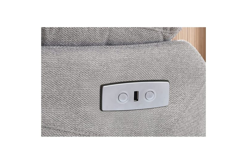Recliner Lannilis Lys grå, Stoff/tre/metall, Elektrisk recliner - Lys grå, Stoff/tre/metall, Elektrisk recliner - Møbler - Stoler & lenestoler - Lenestoler - Recliner & kinostol
