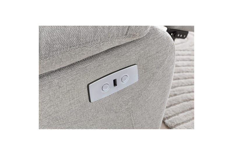 Recliner Lannilis Lys grå, Stoff/tre/metall, Elektrisk recliner - Lys grå, Stoff/tre/metall, Elektrisk recliner - Møbler - Stoler & lenestoler - Lenestoler - Recliner & kinostol