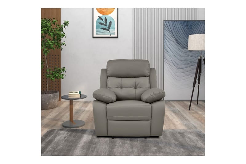 Recliner Lannilis Lys grå, PU/tre/metall, Manuell hvilestol - Lys grå, PU/tre/metall, Manuell hvilestol - Møbler - Stoler & lenestoler - Lenestoler - Recliner & kinostol