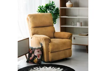 Lenestol GUSTAV 84x92x104cm Gul - Møbler - Stoler & lenestoler - Lenestoler - Recliner & kinostol