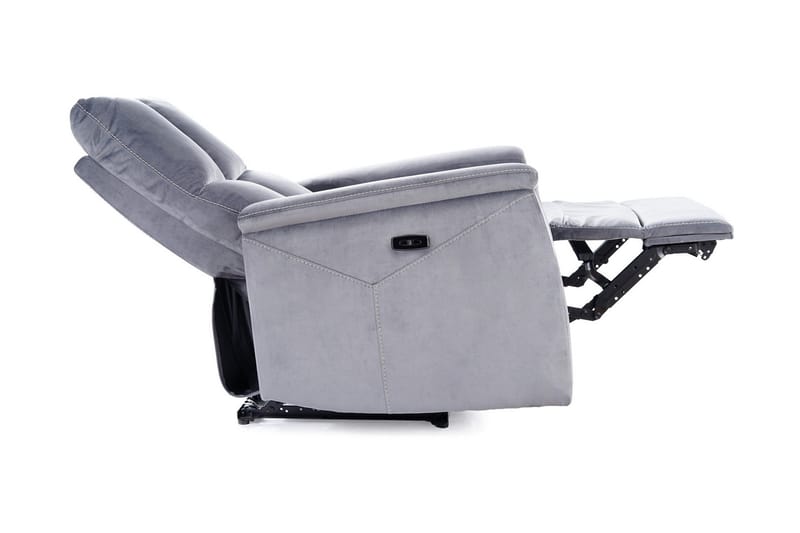 Neptu Reclinerlenestol Elektrisk - Fløyel/Grå - Møbler - Stoler & lenestoler - Lenestoler - Recliner & kinostol