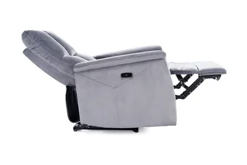 Neptu Reclinerlenestol Elektrisk - Fløyel/Grå - Møbler - Stoler & lenestoler - Lenestoler - Recliner & kinostol