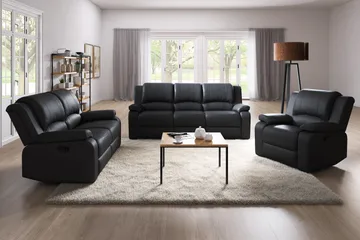 Norbo Skjønn Recliner Lenestol Kinolenestol - Fällbar lenestol i kunstskinn - Hvilelenestol - Svart - Møbler - Stoler & lenestoler - Lenestoler - Recliner & kinostol
