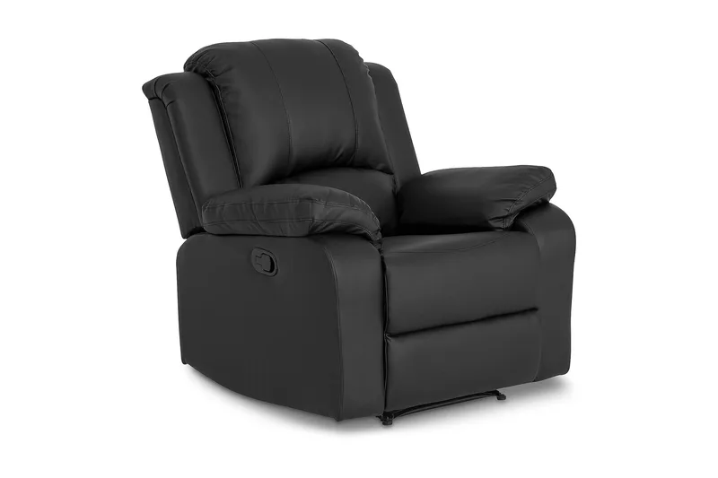 Norbo Skjønn Recliner Lenestol Kinolenestol - Fällbar lenestol i kunstskinn - Hvilelenestol, Svart