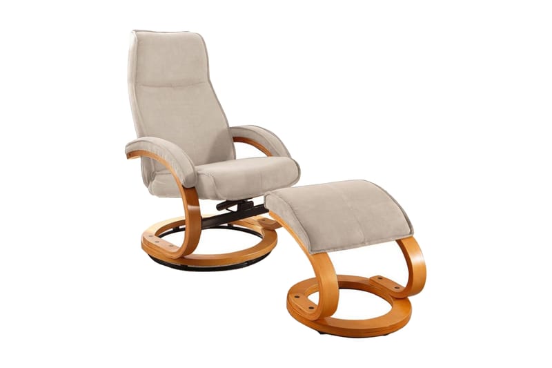 Pasha Lenestol Recliner Mikrofiber - Beige / Tre - Møbler - Stoler & lenestoler - Lenestoler - Recliner & kinostol