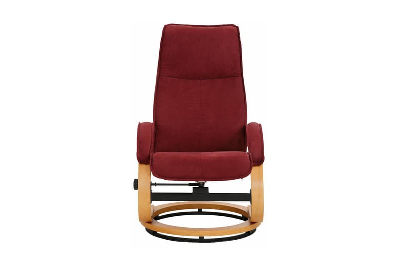 Pasha Lenestol Recliner Mikrofiber - Rød / Tre - Møbler - Stoler & lenestoler - Lenestoler - Recliner & kinostol