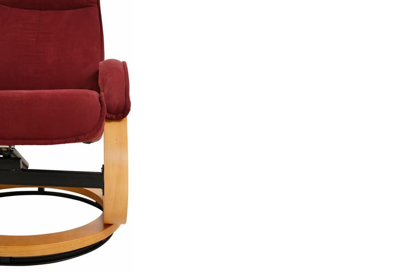 Pasha Lenestol Recliner Mikrofiber - Rød / Tre - Møbler - Stoler & lenestoler - Lenestoler - Recliner & kinostol