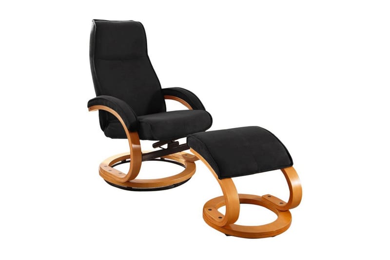 Pasha Lenestol Recliner Mikrofiber - Svart / Tre - Møbler - Stoler & lenestoler - Lenestoler - Recliner & kinostol
