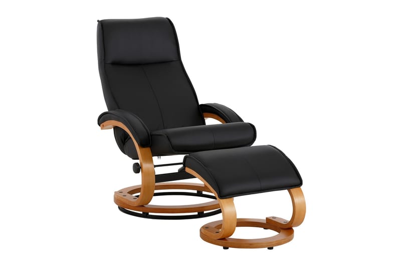 Pasha Reclinerlenestol Kunstlær - Grå/Tre - Møbler - Stoler & lenestoler - Lenestoler - Recliner & kinostol