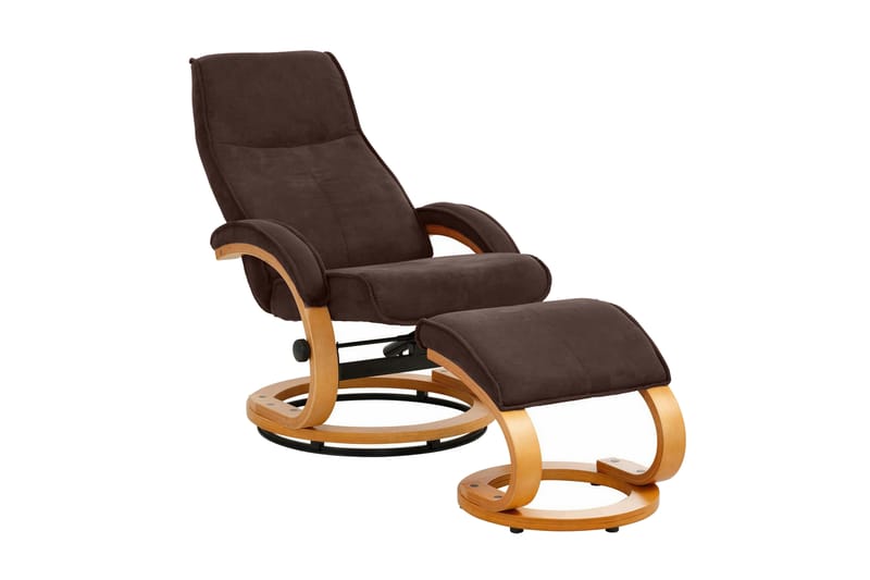 Pasha Reclinerlenestol Microfiber - Brun/Tre - Møbler - Stoler & lenestoler - Lenestoler - Recliner & kinostol