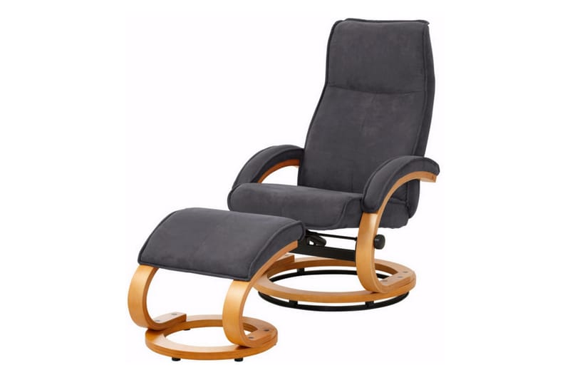 Pasha Reclinerlenestol Microfiber - Grå/Tre - Recliner & kinostol