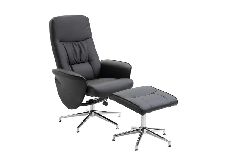 Rolf Recliner med Ottoman, Sort