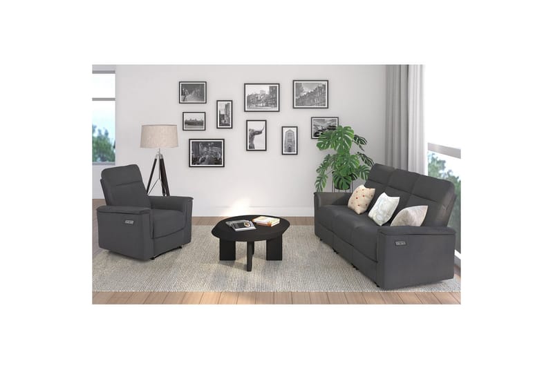 Recliner Southbrook Antrasitt, Stoff/tre/metall, Elektrisk recliner - Antrasitt, Stoff/tre/metall, Elektrisk recliner - Møbler - Stoler & lenestoler - Lenestoler - Recliner & kinostol