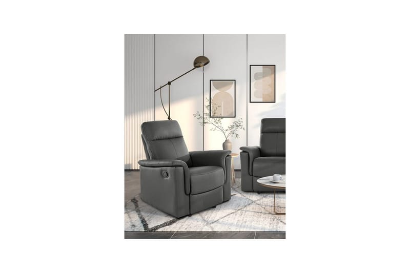 Recliner Southbrook Grå, PU/tre/metall, Manuell hvilestol - Grå, PU/tre/metall, Manuell hvilestol - Møbler - Stoler & lenestoler - Lenestoler - Recliner & kinostol