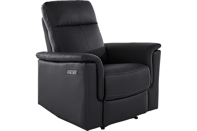 Recliner Southbrook Svart, Ekte skinn/PU/Tre/Metall, Elektrisk recliner - Svart, Ekte skinn/PU/Tre/Metall, Elektrisk recliner - Møbler - Stoler & lenestoler - Lenestoler - Recliner & kinostol