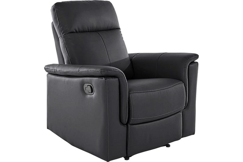Recliner Southbrook Svart, Ekte skinn/PU/Tre/Metall, Manuell hvilestol - Svart, Ekte skinn/PU/Tre/Metall, Manuell hvilestol - Møbler - Stoler & lenestoler - Lenestoler - Recliner & kinostol