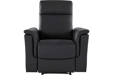 Recliner Southbrook Svart, Ekte skinn/PU/Tre/Metall, Manuell hvilestol - Svart, Ekte skinn/PU/Tre/Metall, Manuell hvilestol - Møbler - Stoler & lenestoler - Lenestoler - Recliner & kinostol
