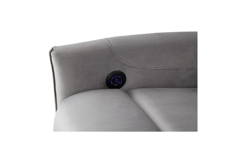 Recliner Pineto Grå, Fløyel/Metall/Tre - Grå, Fløyel/Metall/Tre - Møbler - Stoler & lenestoler - Lenestoler - Recliner & kinostol