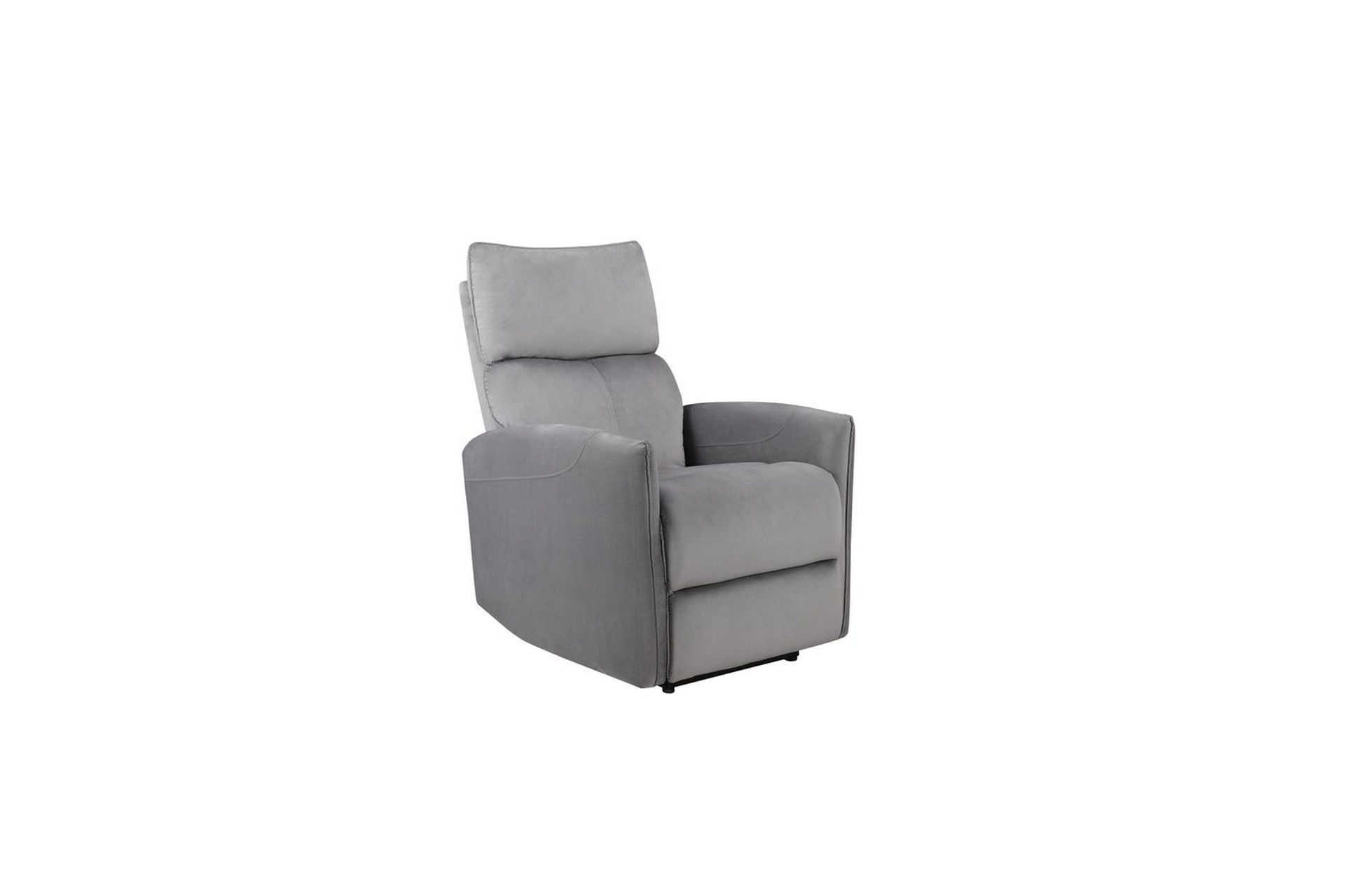 Recliner Pineto Grå, Fløyel/Metall/Tre - Grå, Fløyel/Metall/Tre