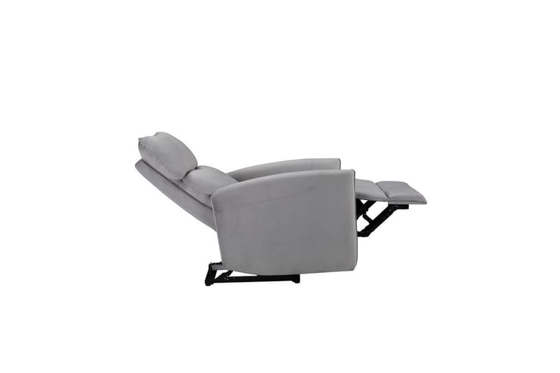 Recliner Pineto Grå, Fløyel/Metall/Tre - Grå, Fløyel/Metall/Tre - Møbler - Stoler & lenestoler - Lenestoler - Recliner & kinostol