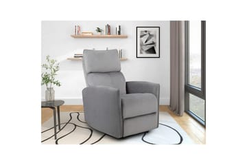 Recliner Pineto Grå, Fløyel/Metall/Tre - Grå, Fløyel/Metall/Tre - Møbler - Stoler & lenestoler - Lenestoler - Recliner & kinostol