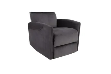 Recliner Pineto Antrasitt, Fløyel/Metall/Tre - Antrasitt, Fløyel/Metall/Tre - Møbler - Stoler & lenestoler - Lenestoler - Recliner & kinostol