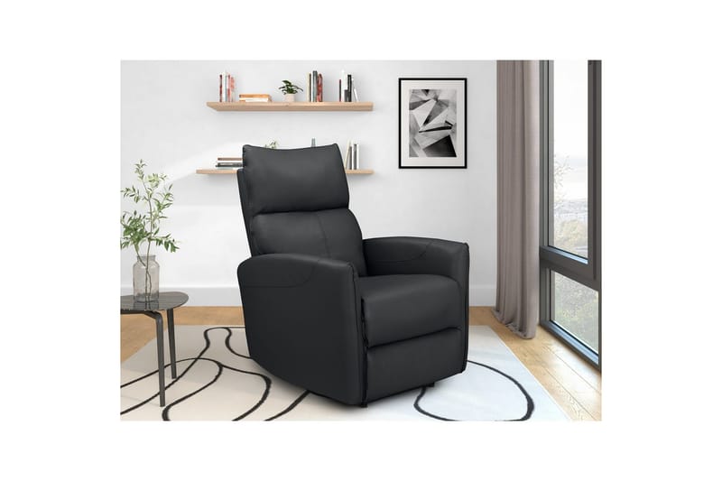 Recliner Pineto Svart, PU/metall/tre - Svart, PU/metall/tre - Møbler - Stoler & lenestoler - Lenestoler - Liggestol