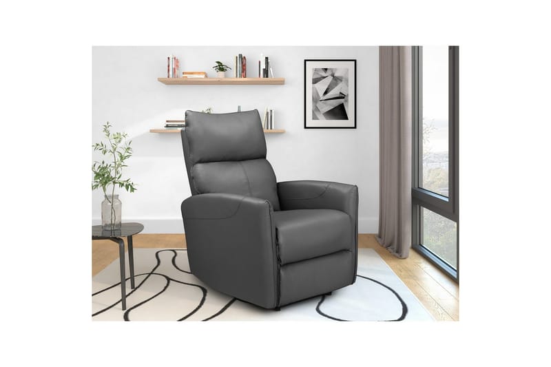 Recliner Pineto Antrasitt, PU/metall/tre - Antrasitt, PU/metall/tre - Møbler - Stoler & lenestoler - Lenestoler - Liggestol