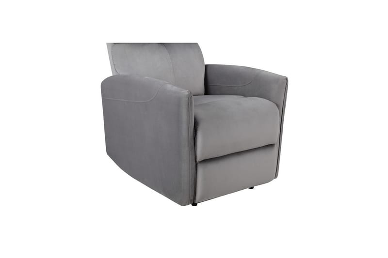 Recliner Pineto Grå, Fløyel/Metall/Tre - Grå, Fløyel/Metall/Tre - Møbler - Stoler & lenestoler - Lenestoler - Liggestol