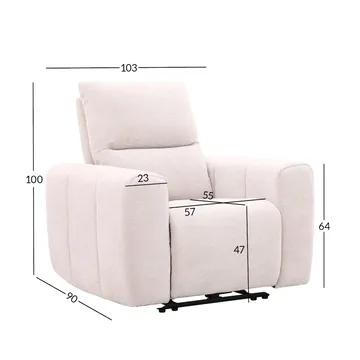 Reclinerlenestol Ödmark med elektrisk mekanisme - lys beige - Møbler - Stoler & lenestoler - Lenestoler - Recliner & kinostol