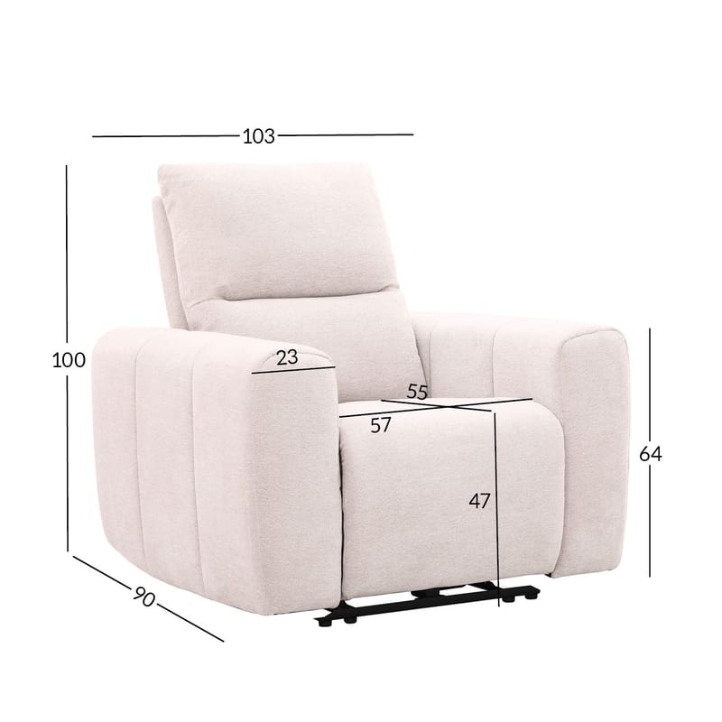 Reclinerlenestol Ödmark med elektrisk mekanisme - lys beige - Møbler - Stoler & lenestoler - Lenestoler - Recliner & kinostol