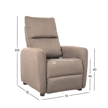 Reclinerlenestol Örsvik med push back-mekanisme - Beige - Møbler - Stoler & lenestoler - Lenestoler - Recliner & kinostol