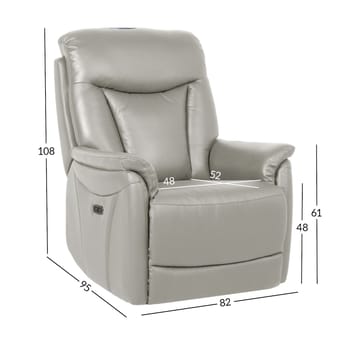 Reclinerlenestol Gårdal med elektrisk løftemekanisme skinn - Beige - Møbler - Stoler & lenestoler - Lenestoler - Lenestol skinn