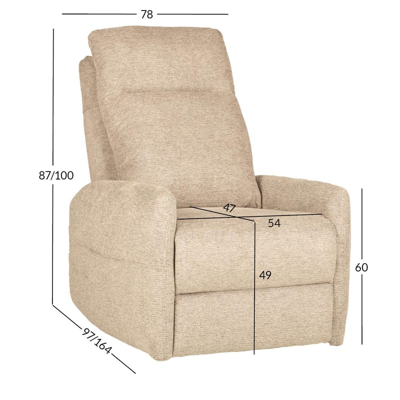 Reclinerlenestol Gränor med elektrisk mekanisme og massasjefunksjon - Beige - Møbler - Stoler & lenestoler - Lenestoler - Massasjestol