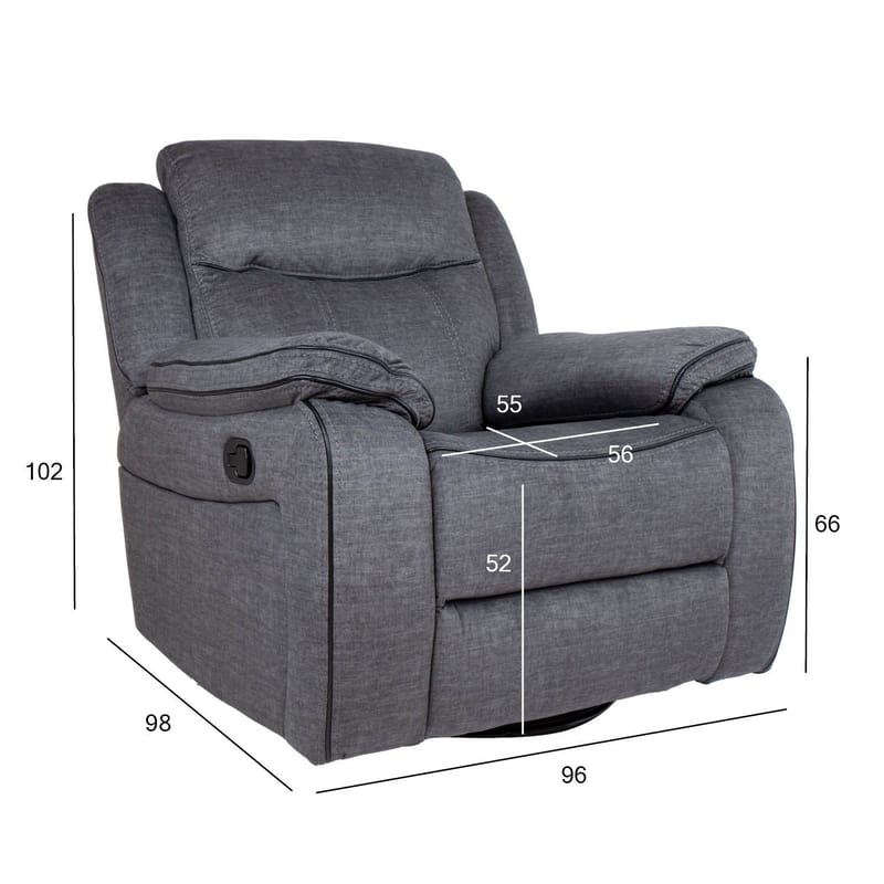 Reclinerlenestol Iskmar med manuell mekanisme - Grå - Møbler - Stoler & lenestoler - Lenestoler - Recliner & kinostol