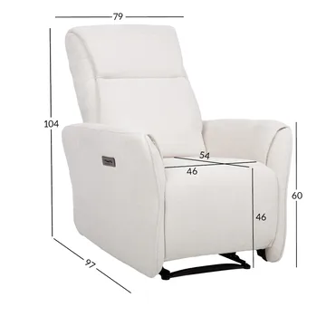 Reclinerlenestol Lavor med elektrisk mekanisme - hvit - Møbler - Stoler & lenestoler - Lenestoler - Recliner & kinostol