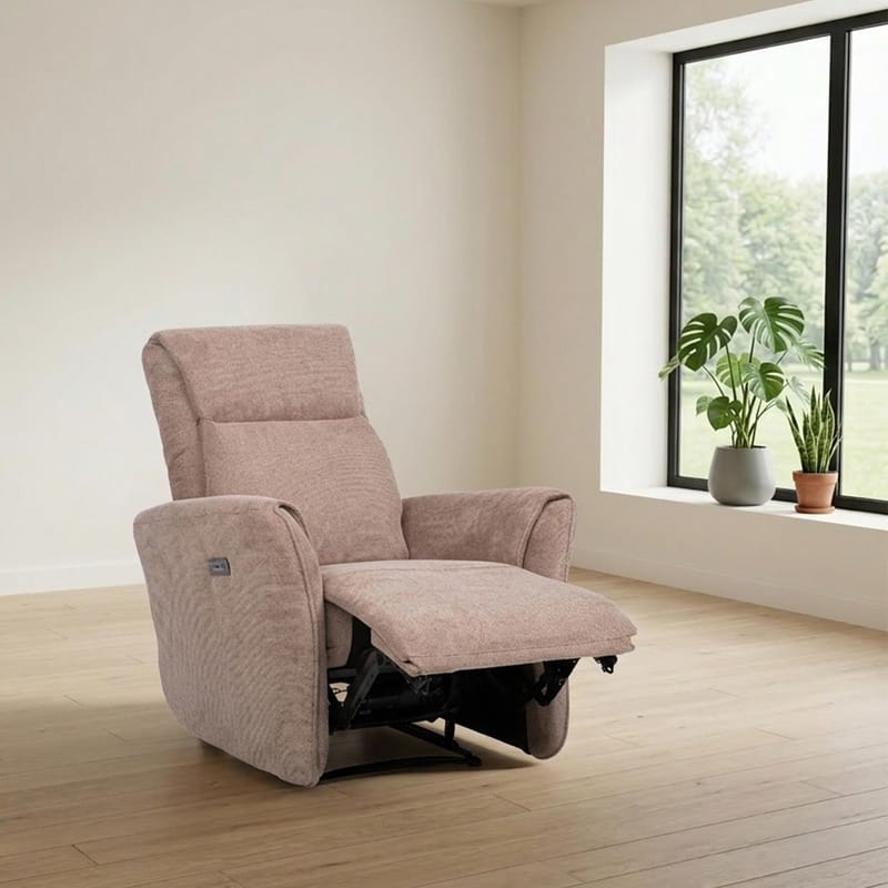 Reclinerlenestol Lavor med elektrisk mekanisme - lysebrun - Møbler - Stoler & lenestoler - Lenestoler - Recliner & kinostol