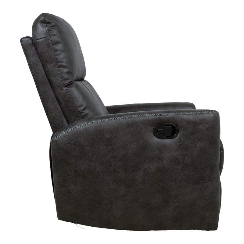Reclinerlenestol Lönvik med manuell gynge- og roterende mekanisme - grå - Møbler - Stoler & lenestoler - Lenestoler - Lenestol med fotskammel